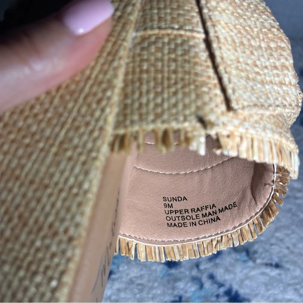 Beach by Matisse Sunda Raffia Platform Slide Sandals Tan Women’s Size‎ 9